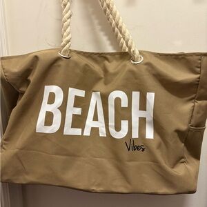 Beach Vibes Tan Tote Bag